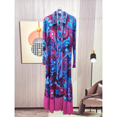 Riza Printed Dress ( Blue Tone )